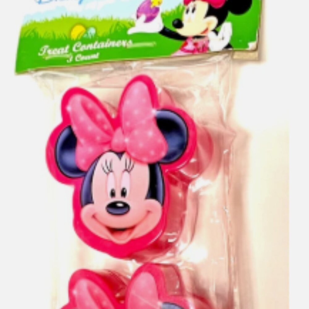 2 Pks Disney Minnie Mouse Treat Container Party Favor 3ct each NEW